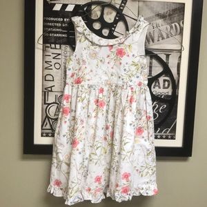 White kids dress with flowers